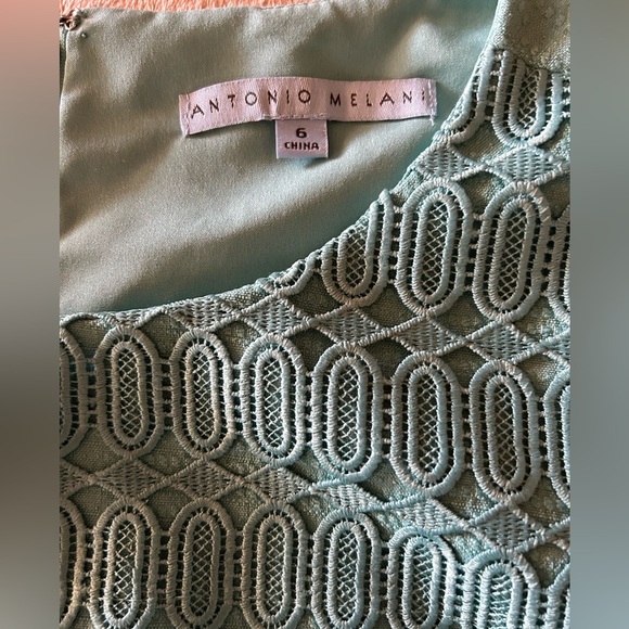 Antonio Melani Beatrice Sheath Dress Knee Length Sleeveless Cocktail Teal Size 6 - Picture 6 of 10